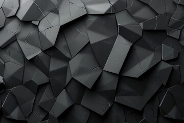 Fototapeta premium Black matte background featuring irregular geometric shapes with a modern abstract design