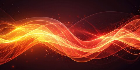 Fototapeta premium Abstract fiery waves of energy and light flowing across a dark background