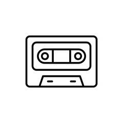 Cassette outline icons, minimalist vector illustration ,simple transparent graphic element .Isolated on white background
