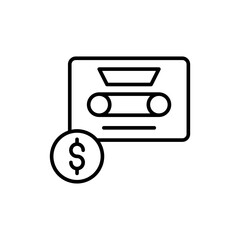 Cassette price outline icons, minimalist vector illustration ,simple transparent graphic element .Isolated on white background