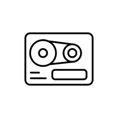 Cassette outline icons, minimalist vector illustration ,simple transparent graphic element .Isolated on white background