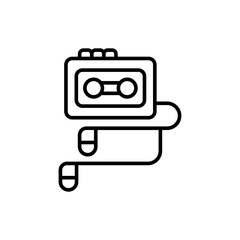 Cassette player outline icons, minimalist vector illustration ,simple transparent graphic element .Isolated on white background