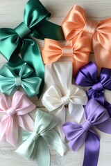 Colorful Satin Ribbons in Various Styles for Crafting and Decorating