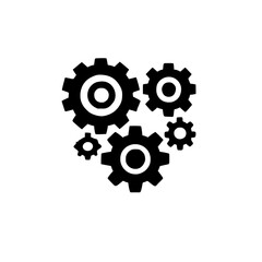 Interlocking Gears: A Minimalist Technological Design.  Abstract gear mechanism, representing industrial processes, engineering, and system functionality.