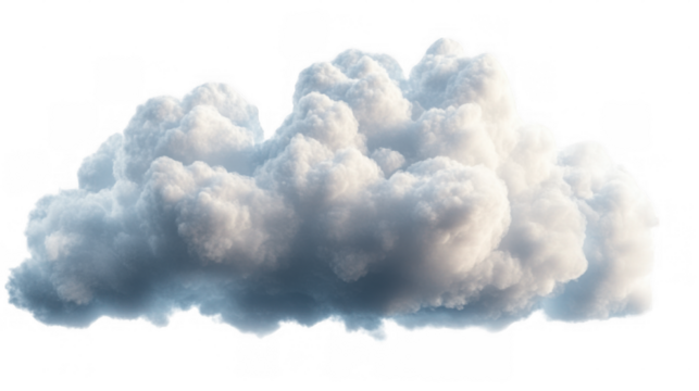 Clouds with a soft texture on a transparent background for design and editing purposes