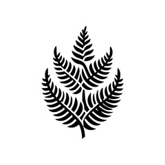 Black and White Fern Leaf Botanical Illustration - Minimalist Nature Design © MatandSterre