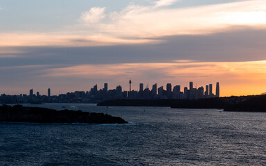 Fototapeta premium Cloudy view of Sydney CBD skyline.