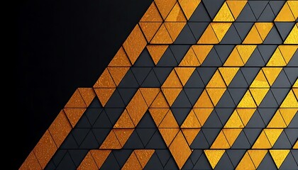 Fototapeta premium Abstract Gold And Black Triangle Pattern Design