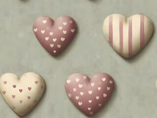 Heart wallpaper design in pink red and white palette