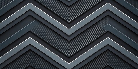 Obraz premium Abstract Gray and Black Chevron Pattern with Linear Texture