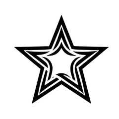 Striking Black Star Graphic Design: Geometric Shape, Abstract Lines, Minimalist Vector Art. Perfect for logos, backgrounds, and creative projects.