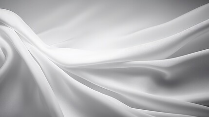 Obraz premium Elegant White Cloth Drapery with Soft Flowing Fabric Ideal for Minimalistic Backgrounds and Creative Projects