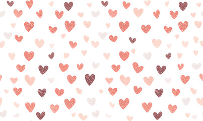 Valentine illustration with cute repeating heart symbols