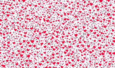 Modern seamless design with layered love heart shapes