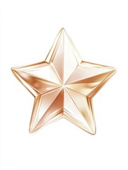 Obraz premium Glossy gold star rating award, success rate, class insignia. Set of achievement certificate decoration, feedback rank, appraisal and choice star shape vector illustration isolated on white background