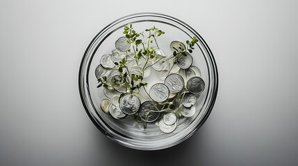 Financial Growth with Coins and Leaves