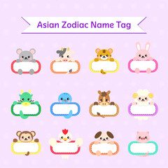 Obraz premium 2025 Asian Jodiac Sign (8) - name tag