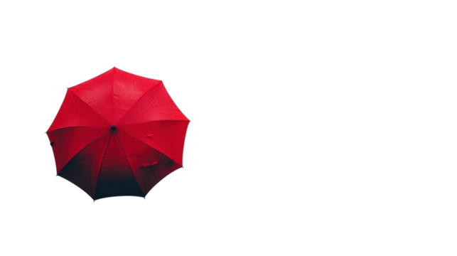 Classic red umbrella isolated on transparent background