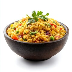 Delicious Couscous Vegetable Bowl Recipe isolated sc transparent background