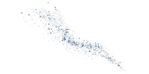 Obraz premium Blue sparks of dust and blue stars shine with special light. Christmas light effect. Blue sparkling particles of magic dust. PNG.