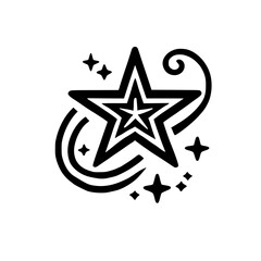 Celestial Star Design: Magical Night Sky Sparkle, Cosmic Galaxy, Astral Twinkle, Shine Bright, Graphic Symbol