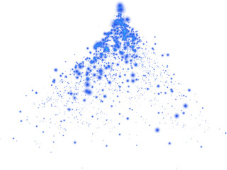 Obraz premium Blue sparks of dust and blue stars shine with special light. Christmas light effect. Blue sparkling particles of magic dust. PNG.