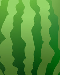 Sale poster, flyer with watermelons, green background. Light and dark green stripes of watermelon. Vector illustration