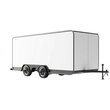 White enclosed trailer with a sleek design suitable for transport and storage in various settings