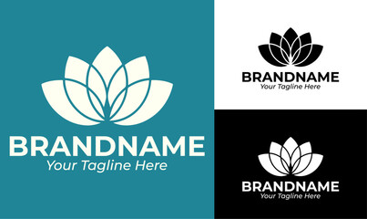 Lotus Flower Logo Design Template for Wellness, Spa, and Luxury Brands