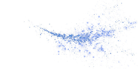 Obraz premium Blue sparks of dust and blue stars shine with special light. Christmas light effect. Blue sparkling particles of magic dust. PNG.