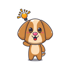 dog mascot cartoon character vector illustration get an idea.