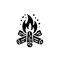 Bonfire Night: A Cozy Campfire Illustration. Perfect for nature lovers, adventurers, and anyone who enjoys the warmth and beauty of a crackling fire under the night sky.