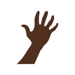 Fototapeta premium Hand Silhouette Vector Set – Black and Brown Human Hand Gestures in Various Poses