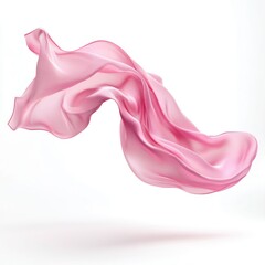 Obraz premium Flowing Pink Silk Fabric Swirl Design 3d isolated Si transparent background