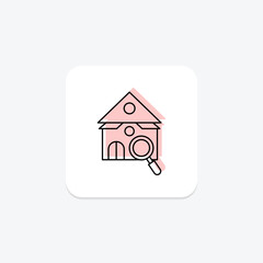 Home Inspection color shadow thinline icon, vector, pixel perfect, illustrator file