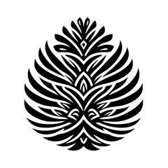 Black and White Floral Mandala: Elegant Nature-Inspired Geometric Pattern Design