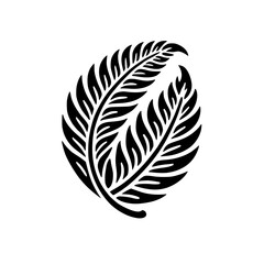 Elegant Black and White Fern Leaves Botanical Illustration, Minimalist Nature Design, Abstract Plant Pattern, Floral Graphic, Botanical Artwork