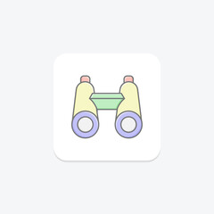 Binoculars lineal color icon, vector, pixel perfect, illustrator file