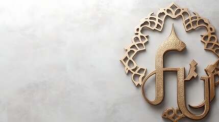 Elegant Gold Calligraphy Art Decorates Light Background