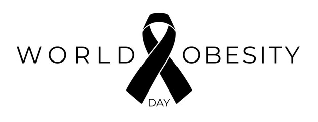 World Obesity Day black vector typo Logo Black Color