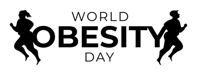 World Obesity Day black vector typo Logo Black Color