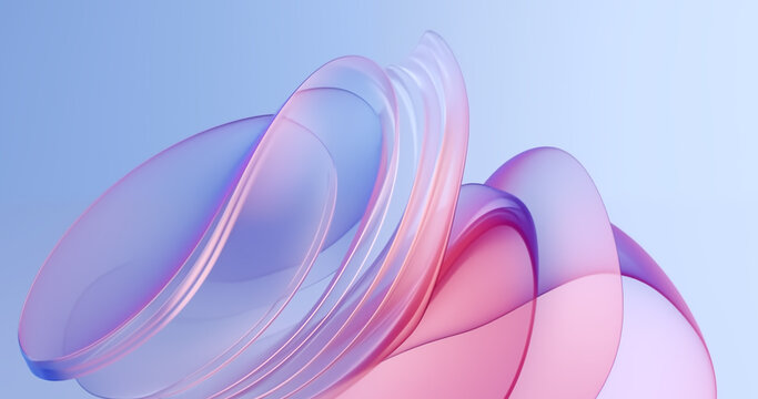 abstract pink blue gradient background soft shapes curved lines fluid glass center modern