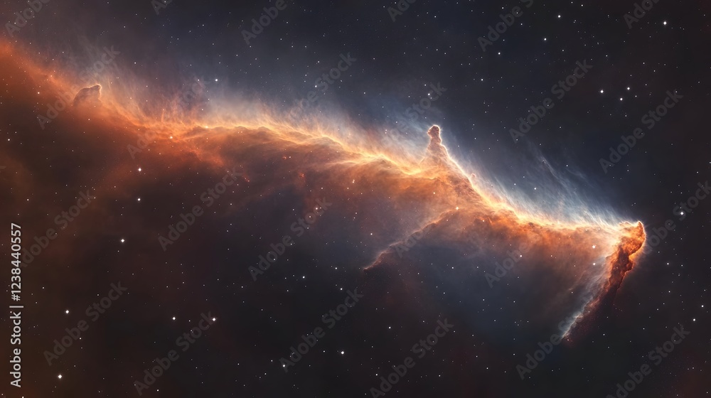 Poster breathtaking image of a mesmerizing cosmic swirl of glowing fiery energy and luminous nebula against