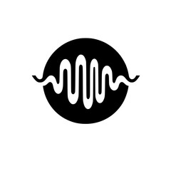 Abstract Sound Wave Music Audio Signal Technology Logo Design.  Modern Minimalist Vector Graphic Symbol Icon