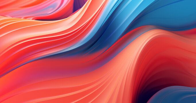 3d render abstract background colorful waves smooth gradient red blue flowing shapes modern - Powered by Adobe