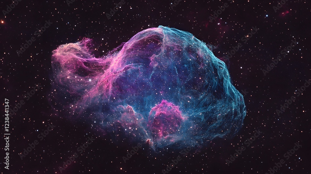 Aufkleber Captivating Cosmic Enchantment Ethereal Nebula Illuminates Galactic Splendor in Surreal Digital Artwork  Explore the mesmerizing depths of the universe