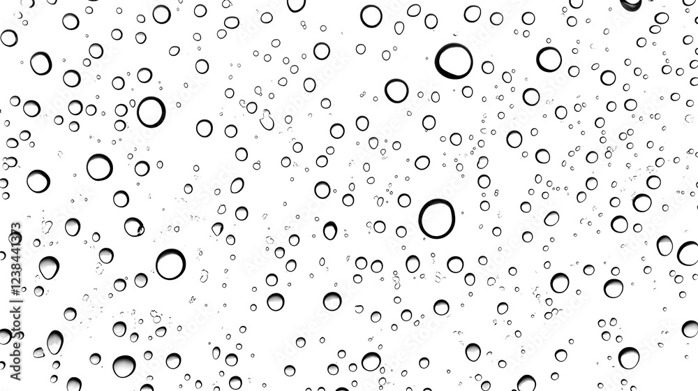 Fototapete Breathtaking macro view of water droplets in various shapes and sizes decorating a transparent surface creating a mesmerizing and serene abstract pattern with a minimalist elegant and aesthetic