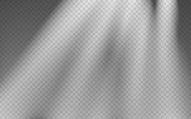 Light effect shadow overlay god rays isolated transparent background.