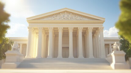 Fototapeta premium Majestic Classical Building With Columns And Statues