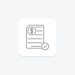 Due Diligence thinline icon, vector, pixel perfect, illustrator file